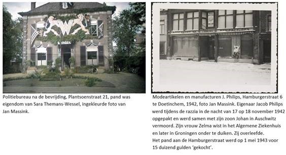 Twee fotos behorende bij de lezing over onteigening joodse panden in Doetinchem tijdens WOII van Karel Barkhuysen