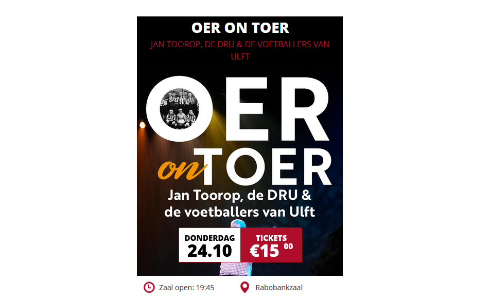 Flyer van het evenement Oer on toer