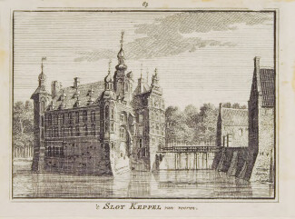 Gravure van Kasteel Keppel 18e eeuw van H. Spilman naar een tekening van J. de Beijer